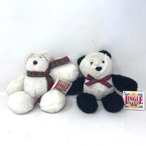 Hallmark Vintage Jingle Bears Plush Set Milly Panda Whitney White Teddy‎ 1987